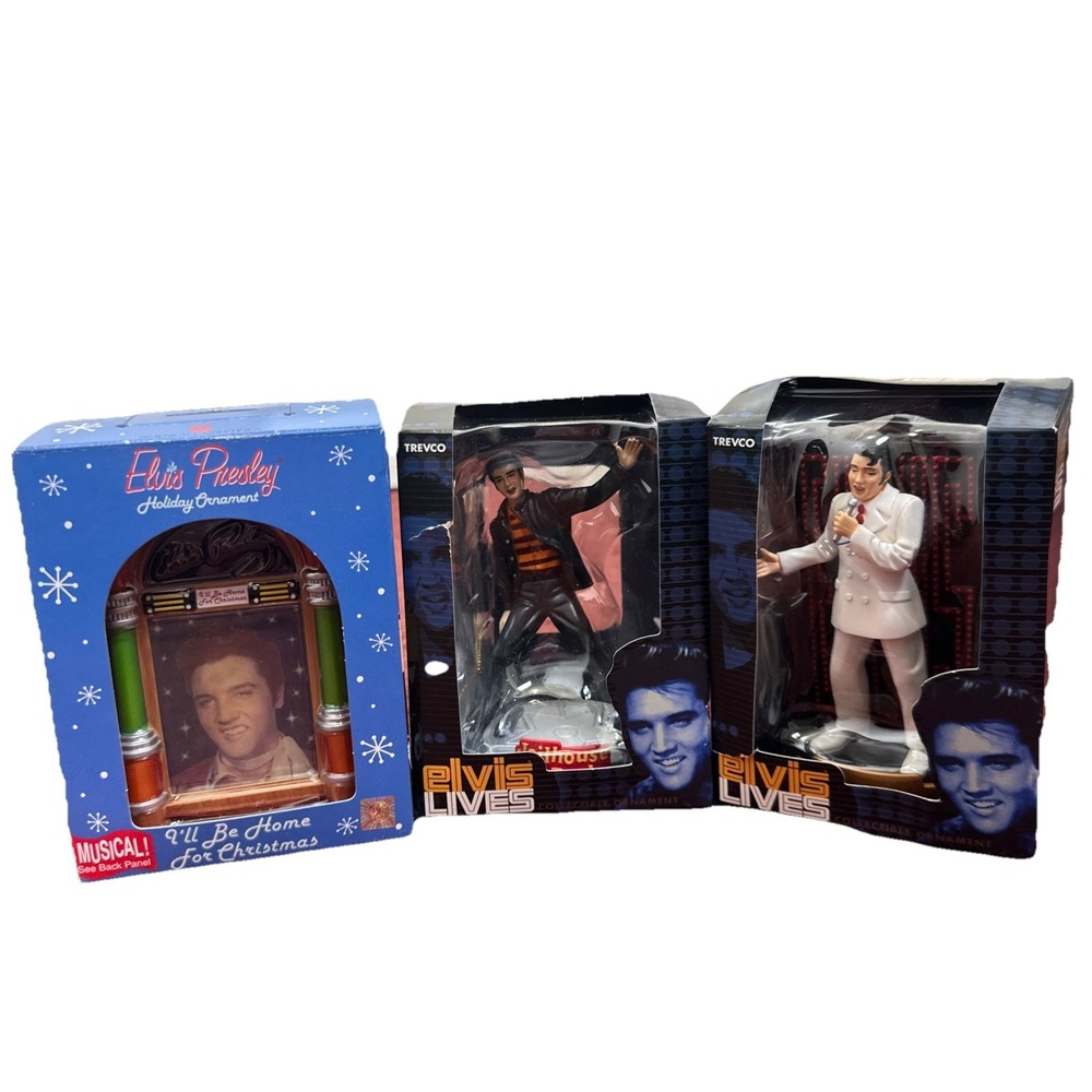 Elvis Lives Collectable Ornaments 68 Special, Jailhouse Rock, American Greet SET
